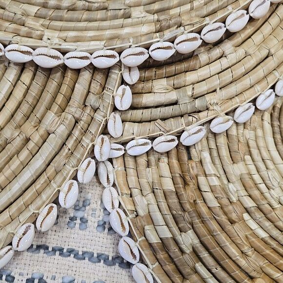 Beach Boho Table Decor Round Placemats Pandan Seashells Centerpiece - Picture 7 of 11